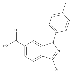 3-Bromo-1-(4-methylphenyl)-1H-indazole-6-carboxylic acid结构式