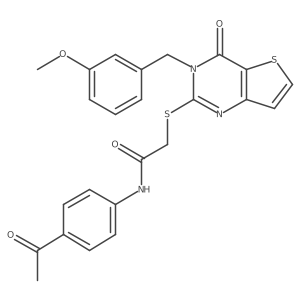 N-(4-acetylphenyl)-2-{[3-(3-methoxybenzyl)-4-oxo-3,4-dihydrothieno[3,2-d]pyrimidin-2-yl]sulfanyl}acetamide结构式
