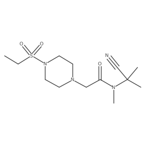 N-(1-cyano-1-methylethyl)-2-[4-(ethanesulfonyl)piperazin-1-yl]-N-methylacetamide结构式