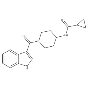 N-[1-(1H-indol-3-ylcarbonyl)piperidin-4-yl]cyclopropanecarboxamide结构式