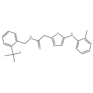 2-(5-(o-tolylamino)-1,3,4-thiadiazol-2-yl)-N-(2-(trifluoromethyl)benzyl)acetamide结构式