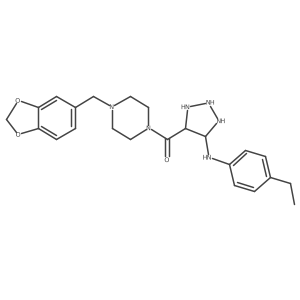 4-{4-[(2H-1,3-benzodioxol-5-yl)methyl]piperazine-1-carbonyl}-N-(4-ethylphenyl)-1H-1,2,3-triazol-5-amine结构式