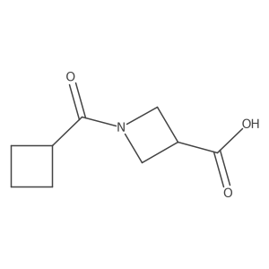 1-Cyclobutanecarbonylazetidine-3-carboxylic acid结构式