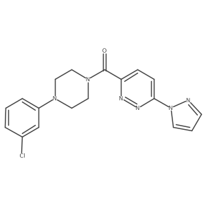 (6-(1H-pyrazol-1-yl)pyridazin-3-yl)(4-(3-chlorophenyl)piperazin-1-yl)methanone结构式