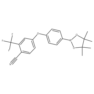 4-[4-(4,4,5,5-Tetramethyl-[1,3,2]dioxaborolan-2-yl)phenoxy]-2-trifluoromethylbenzonitrile结构式