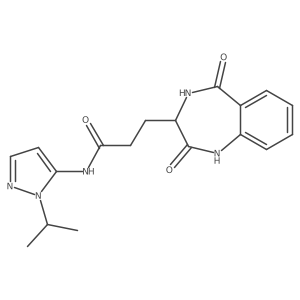 3-(2,5-dioxo-2,3,4,5-tetrahydro-1H-benzo[e][1,4]diazepin-3-yl)-N-(1-isopropyl-1H-pyrazol-5-yl)propanamide结构式