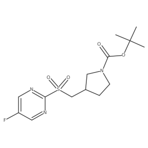 tert-Butyl 3-(((5-fluoropyrimidin-2-yl)sulfonyl)methyl)pyrrolidine-1-carboxylate Structure
