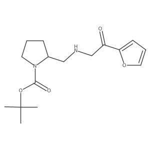 tert-Butyl 2-(((2-(furan-2-yl)-2-oxoethyl)amino)methyl)pyrrolidine-1-carboxylate结构式