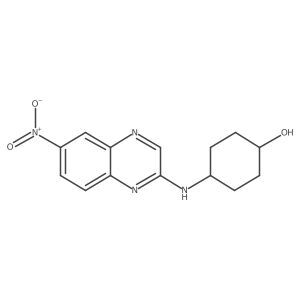 (1r,4r)-4-((6-Nitroquinoxalin-2-yl)amino)cyclohexanol结构式