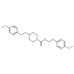 N-(4-methoxyphenethyl)-4-(((4-methoxyphenyl)thio)methyl)piperidine-1-carboxamide结构式