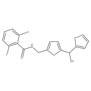 2-Chloro-6-fluoro-N-({5-[hydroxy(thiophen-2-YL)methyl]thiophen-2-YL}methyl)benzamide Structure