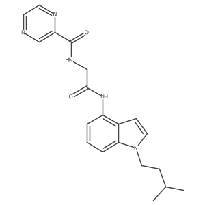 N-(2-{[1-(3-methylbutyl)-1H-indol-4-yl]amino}-2-oxoethyl)pyrazine-2-carboxamide结构式