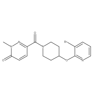 6-(4-((3-bromopyridin-2-yl)oxy)piperidine-1-carbonyl)-2-methylpyridazin-3(2H)-one结构式