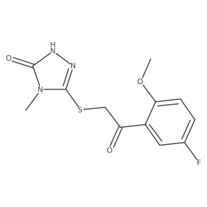 3H-1,2,4-Triazol-3-one, 5-[[2-(5-fluoro-2-methoxyphenyl)-2-oxoethyl]thio]-2,4-dihydro-4-methyl- Structure