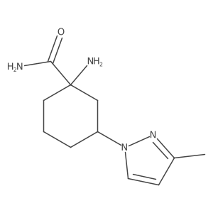 1-Amino-3-(3-methyl-1h-pyrazol-1-yl)cyclohexane-1-carboxamide结构式