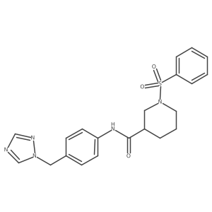 1-(phenylsulfonyl)-N-[4-(1H-1,2,4-triazol-1-ylmethyl)phenyl]piperidine-3-carboxamide结构式