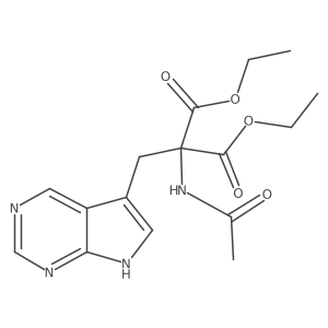 1,3-diethyl 2-acetamido-2-({7H-pyrrolo[2,3-d]pyrimidin-5-yl}methyl)propanedioate结构式