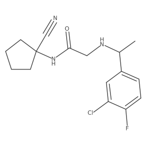 2-{[1-(3-chloro-4-fluorophenyl)ethyl]amino}-N-(1-cyanocyclopentyl)acetamide结构式