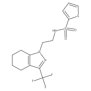 N-(2-(3-(trifluoromethyl)-4,5,6,7-tetrahydro-1H-indazol-1-yl)ethyl)thiophene-2-sulfonamide结构式
