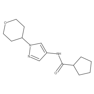 N-(1-(tetrahydro-2H-pyran-4-yl)-1H-pyrazol-4-yl)cyclopentanecarboxamide Structure