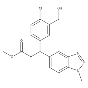 1H-Benzotriazole-5-propanoic acid, I(2)-[4-chloro-3-(hydroxymethyl)phenyl]-1-methyl-, methyl ester结构式