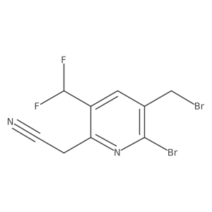 2-(6-Bromo-5-(bromomethyl)-3-(difluoromethyl)pyridin-2-yl)acetonitrile Structure