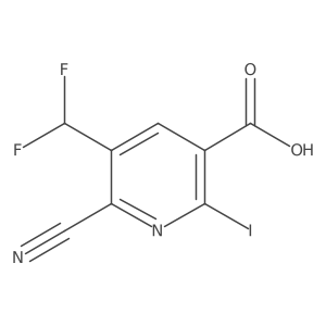 6-Cyano-5-(difluoromethyl)-2-iodonicotinic acid Structure
