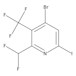 4-Bromo-2-(difluoromethyl)-6-iodo-3-(trifluoromethyl)pyridine Structure