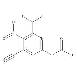 2-(4-Cyano-6-(difluoromethyl)-5-nitropyridin-2-yl)acetic acid结构式