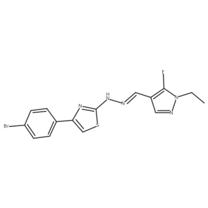 4-(4-Bromophenyl)-2-(2-((1-ethyl-5-fluoro-1H-pyrazol-4-yl)methylene)hydrazinyl)thiazole Structure