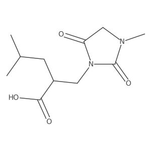 4-Methyl-2-[(3-methyl-2,5-dioxoimidazolidin-1-yl)methyl]pentanoic acid Structure