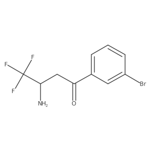 3-Amino-1-(3-bromophenyl)-4,4,4-trifluorobutan-1-one结构式