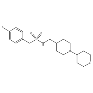 1-(4-fluorophenyl)-N-((1-(tetrahydro-2H-pyran-4-yl)piperidin-4-yl)methyl)methanesulfonamide结构式