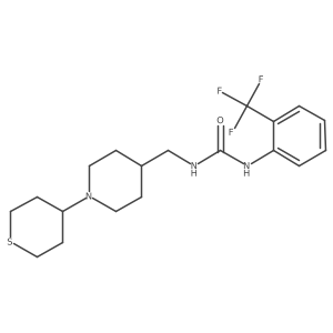 1-((1-(tetrahydro-2H-thiopyran-4-yl)piperidin-4-yl)methyl)-3-(2-(trifluoromethyl)phenyl)urea Structure