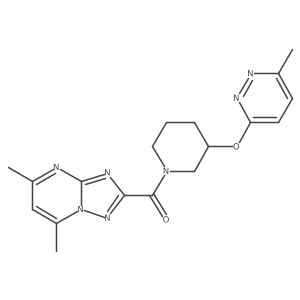(5,7-Dimethyl-[1,2,4]triazolo[1,5-a]pyrimidin-2-yl)(3-((6-methylpyridazin-3-yl)oxy)piperidin-1-yl)methanone结构式
