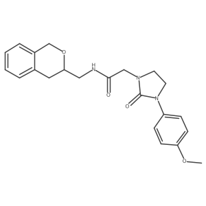 N-(isochroman-3-ylmethyl)-2-(3-(4-methoxyphenyl)-2-oxoimidazolidin-1-yl)acetamide结构式