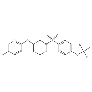 5-Fluoro-2-((1-((4-(trifluoromethoxy)phenyl)sulfonyl)piperidin-3-yl)oxy)pyrimidine结构式