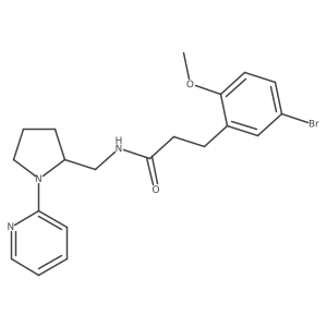 3-(5-bromo-2-methoxyphenyl)-N-((1-(pyridin-2-yl)pyrrolidin-2-yl)methyl)propanamide结构式