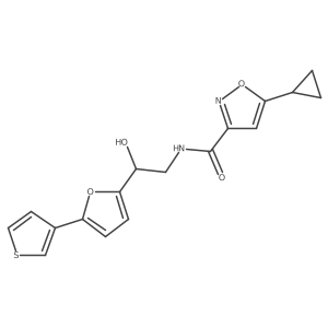 5-cyclopropyl-N-(2-hydroxy-2-(5-(thiophen-3-yl)furan-2-yl)ethyl)isoxazole-3-carboxamide结构式