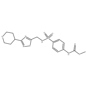 methyl (4-(N-((3-(tetrahydro-2H-pyran-4-yl)-1,2,4-oxadiazol-5-yl)methyl)sulfamoyl)phenyl)carbamate Structure