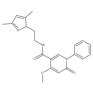 N-(2-(3,5-dimethyl-1H-pyrazol-1-yl)ethyl)-4-methoxy-6-oxo-1-phenyl-1,6-dihydropyridine-3-carboxamide Structure