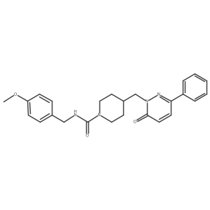 N-[(4-methoxyphenyl)methyl]-4-[(6-oxo-3-phenyl-1,6-dihydropyridazin-1-yl)methyl]piperidine-1-carboxamide结构式