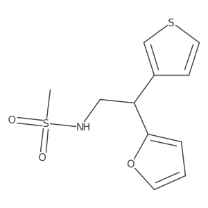 N-(2-(furan-2-yl)-2-(thiophen-3-yl)ethyl)methanesulfonamide结构式