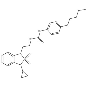 1-(4-Butoxyphenyl)-3-[2-(3-cyclopropyl-2,2-dioxo-1,3-dihydro-2lambda6,1,3-benzothiadiazol-1-yl)ethyl]urea Structure