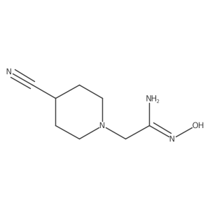 (Z)-2-(4-cyanopiperidin-1-yl)-N'-hydroxyacetimidamide结构式
