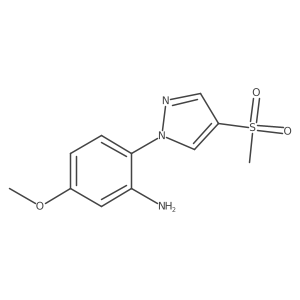 2-(4-methanesulfonyl-1H-pyrazol-1-yl)-5-methoxyaniline结构式