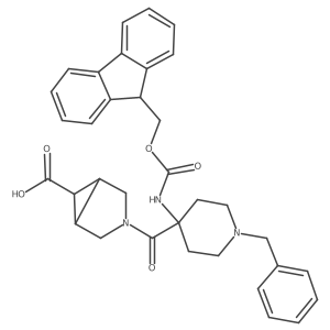 (1R,5S)-3-[1-benzyl-4-({[(9H-fluoren-9-yl)methoxy]carbonyl}amino)piperidine-4-carbonyl]-3-azabicyclo[3.1.0]hexane-6-carboxylic acid结构式
