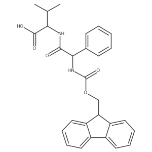 (2R)-2-[(2R)-2-({[(9H-fluoren-9-yl)methoxy]carbonyl}amino)-2-phenylacetamido]-3-methylbutanoic acid结构式
