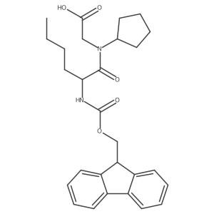2-[(2S)-N-cyclopentyl-2-({[(9H-fluoren-9-yl)methoxy]carbonyl}amino)hexanamido]acetic acid结构式