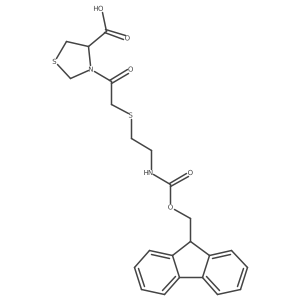 3-(2-{[2-({[(9H-fluoren-9-yl)methoxy]carbonyl}amino)ethyl]sulfanyl}acetyl)-1,3-thiazolidine-4-carboxylic acid结构式